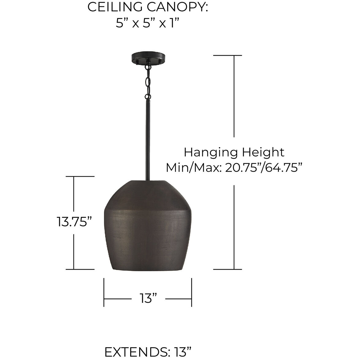 Della 1 Light 13 inch Terracotta Umber Pendant Ceiling Light