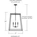 Clint 4 Light 21 inch Black Iron Pendant Ceiling Light