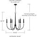 Amara 6 Light 31 inch Matte Black with Brass Chandelier Ceiling Light