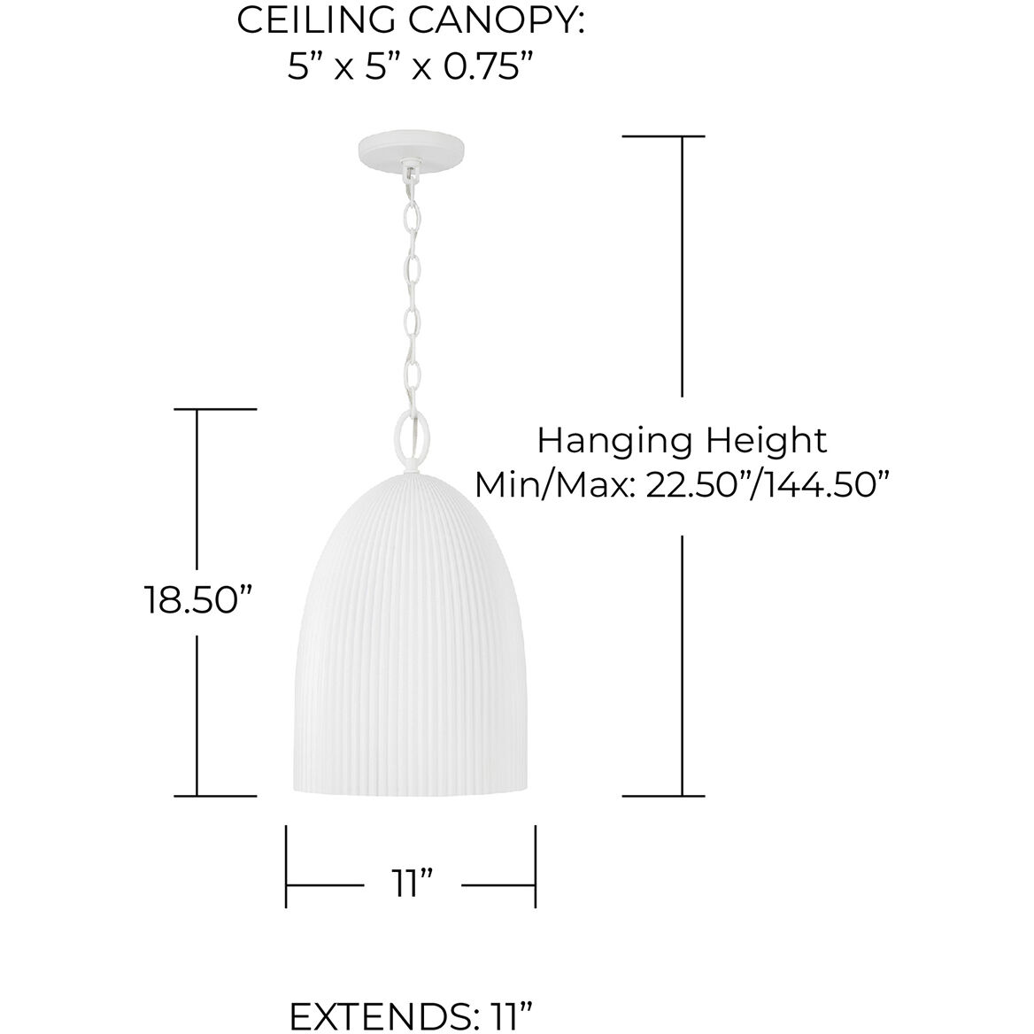 Mallory 1 Light 11 inch Ceramic White Pendant Ceiling Light