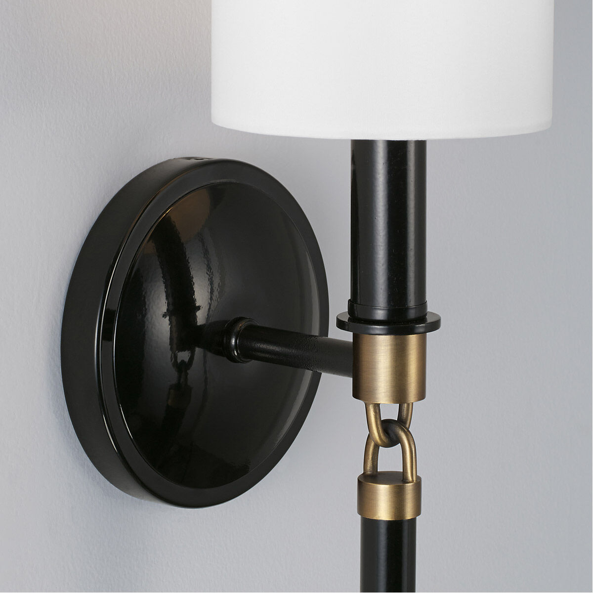 Beckham 1 Light 5 inch Glossy Black and Aged Brass Sconce Wall Light
