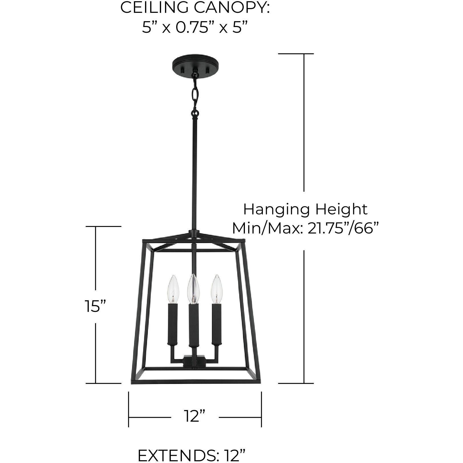 Thea 4 Light 12 inch Matte Black Foyer Ceiling Light