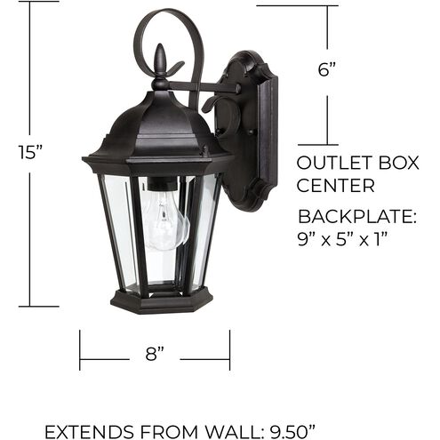 Carriage House 1 Light 15 inch Black Outdoor Wall Lantern