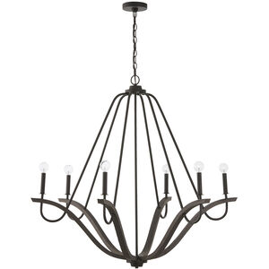 Clive 6 Light 43 inch Carbon Grey and Black Iron Chandelier Ceiling Light