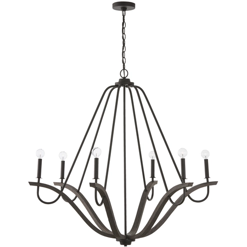 Clivers Light Capital Lighting 447662CK Clive 6 Light 43 inch Carbon Grey and Black ...