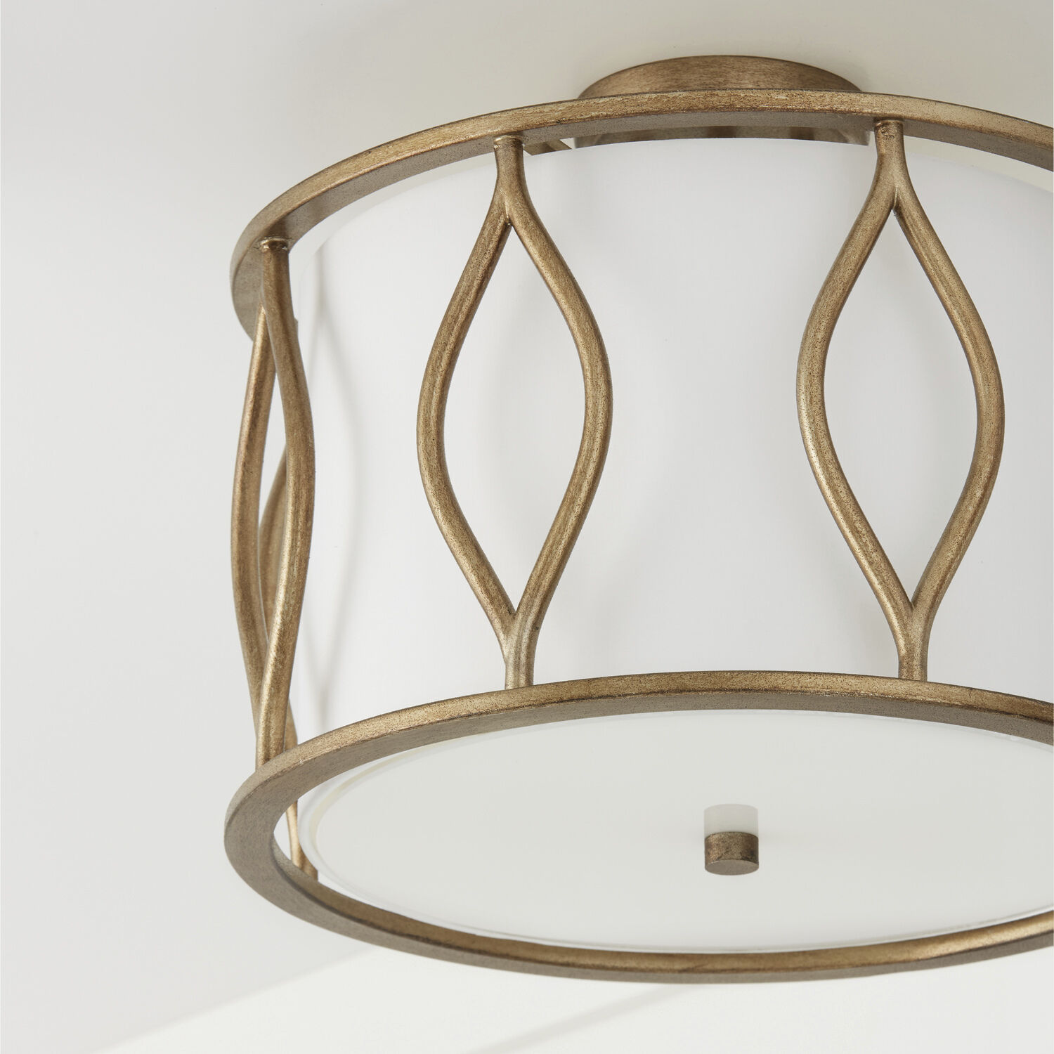 Cohen 3 Light 16 inch Mystic Luster Semi-Flush Ceiling Light, Convertible Dual Mount