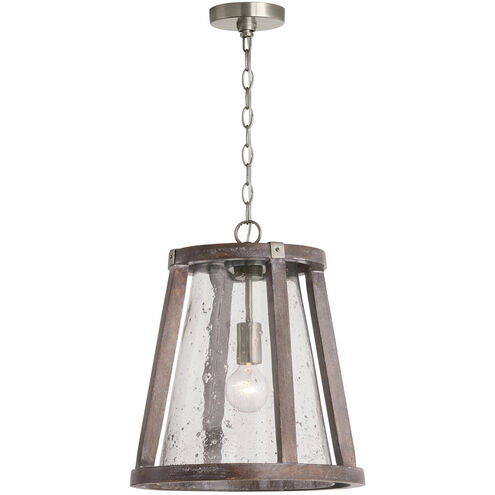 Connor 1 Light 16 inch Black Wash and Matte Nickel Pendant Ceiling Light