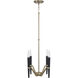 Enzo 4 Light 15.5 inch Aged Brass and Black Chandelier Ceiling Light