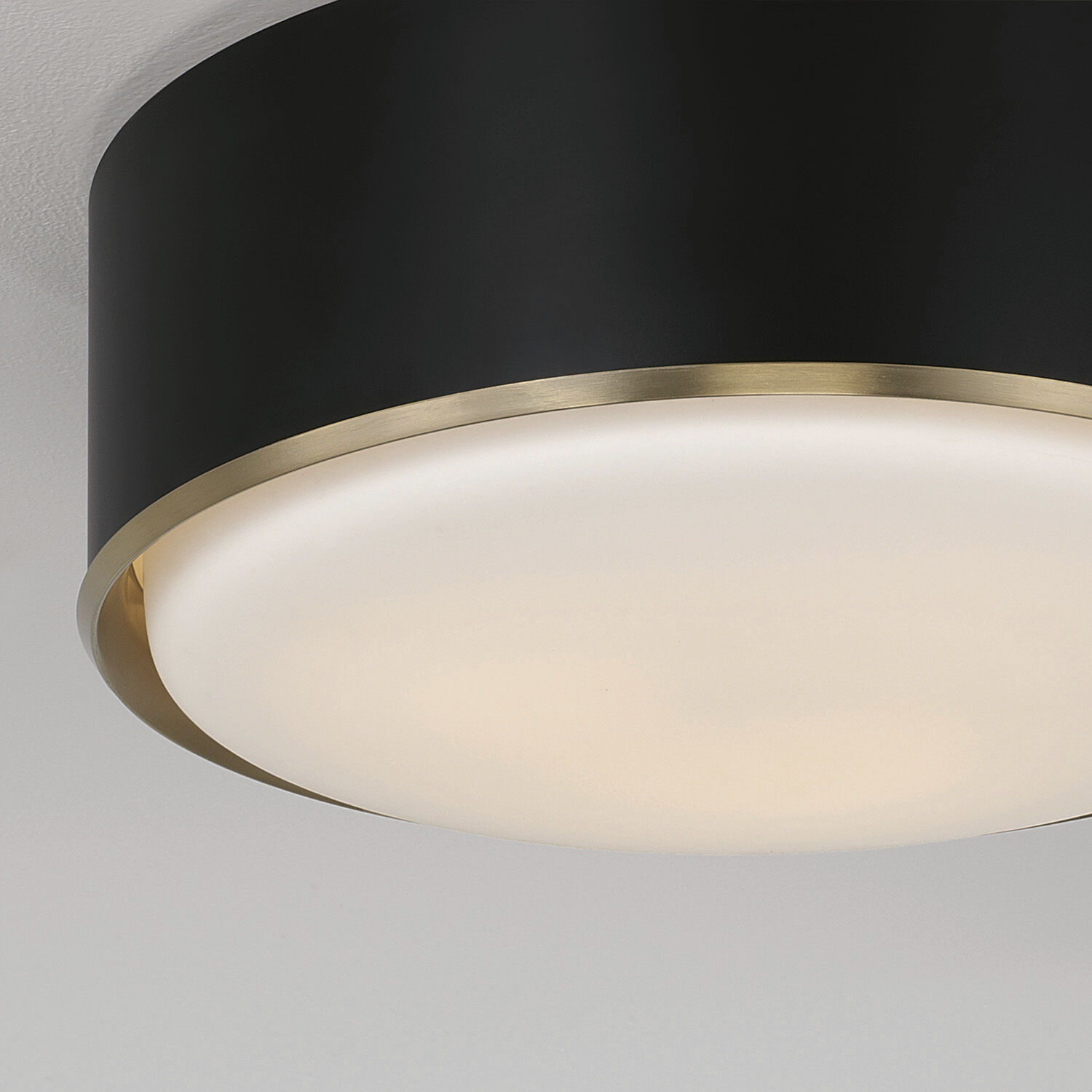 Carlton 3 Light 15.5 inch Matte Brass and Black Flush Mount Ceiling Light