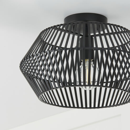 Kaiya 1 Light 15.5 inch Matte Black Semi-Flush Ceiling Light