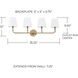 Dawson 4 Light 35 inch Aged Brass Vanity Light Wall Light