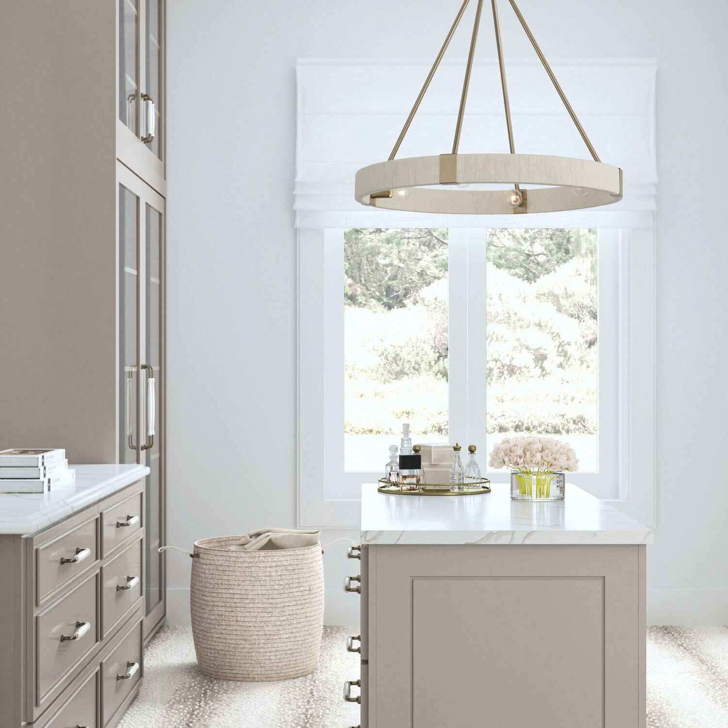 Delaney 4 Light 26 inch Matte Brass Chandelier Ceiling Light