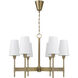 Leland 6 Light 32 inch Aged Brass Chandelier Ceiling Light