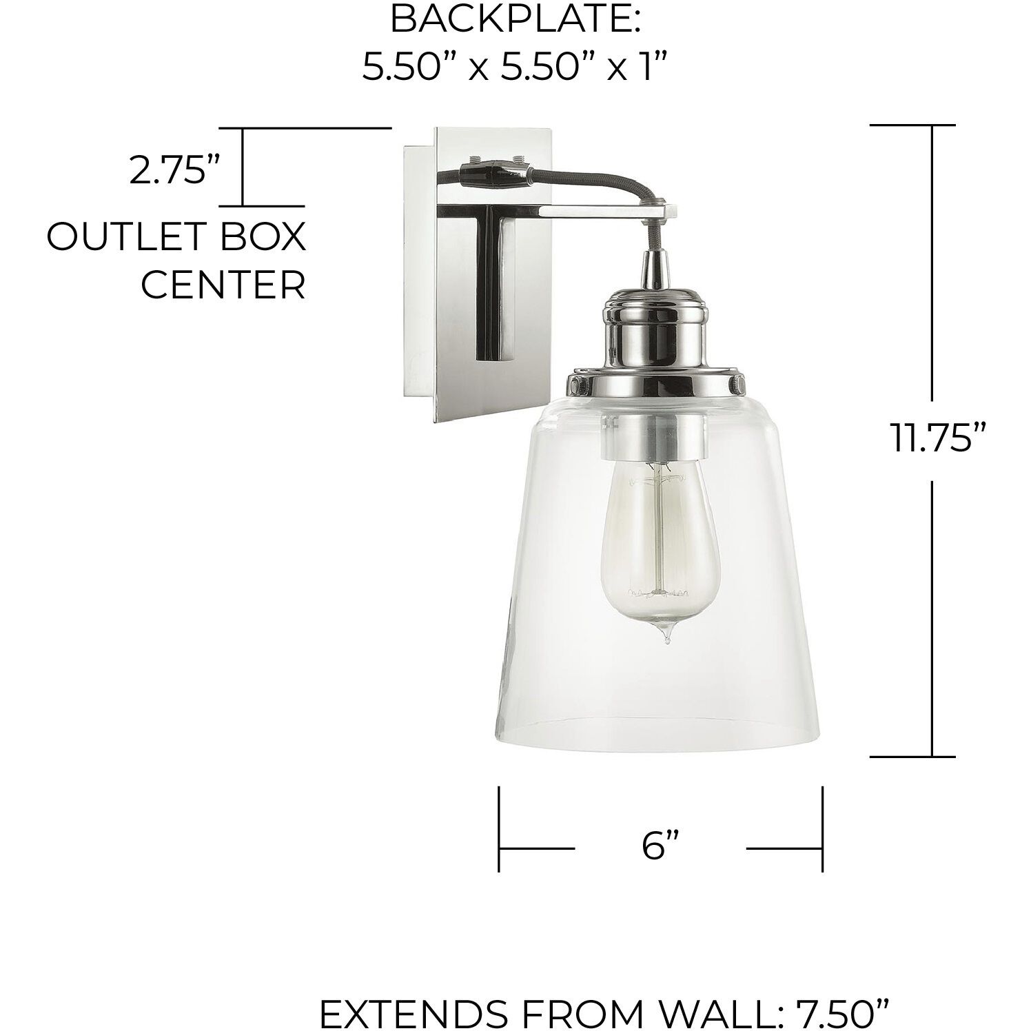 Fallon 1 Light 6 inch Polished Nickel Sconce Wall Light