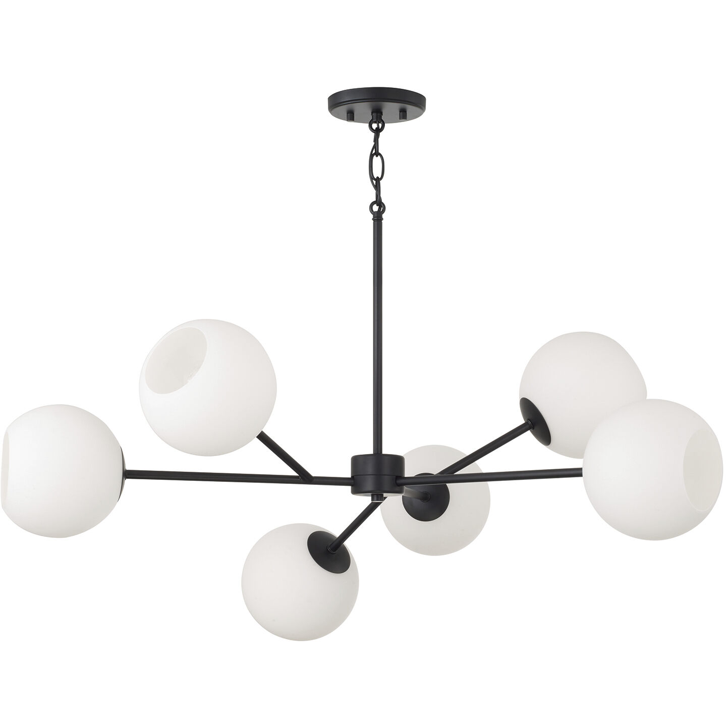 Atlas 6 Light 38 inch Matte Black Chandelier Ceiling Light
