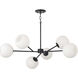 Atlas 6 Light 38 inch Matte Black Chandelier Ceiling Light