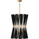 Bianca 4 Light 20 inch Black Rope and Patinaed Brass Foyer Light Ceiling Light