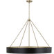 Weller 6 Light 35.75 inch Matte Brass and Black Chandelier Ceiling Light