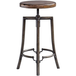 Westlyn 32 inch Burnished Dark Walnut Stain and Aged Steel Bar Stool