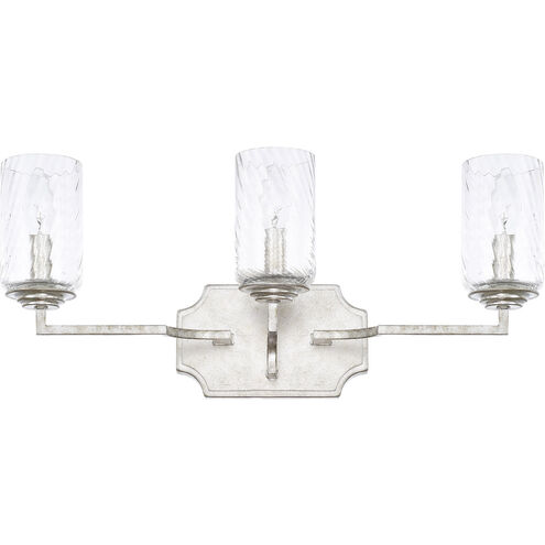 Oxford 3 Light 22 inch Silver Patina Vanity Light Wall Light