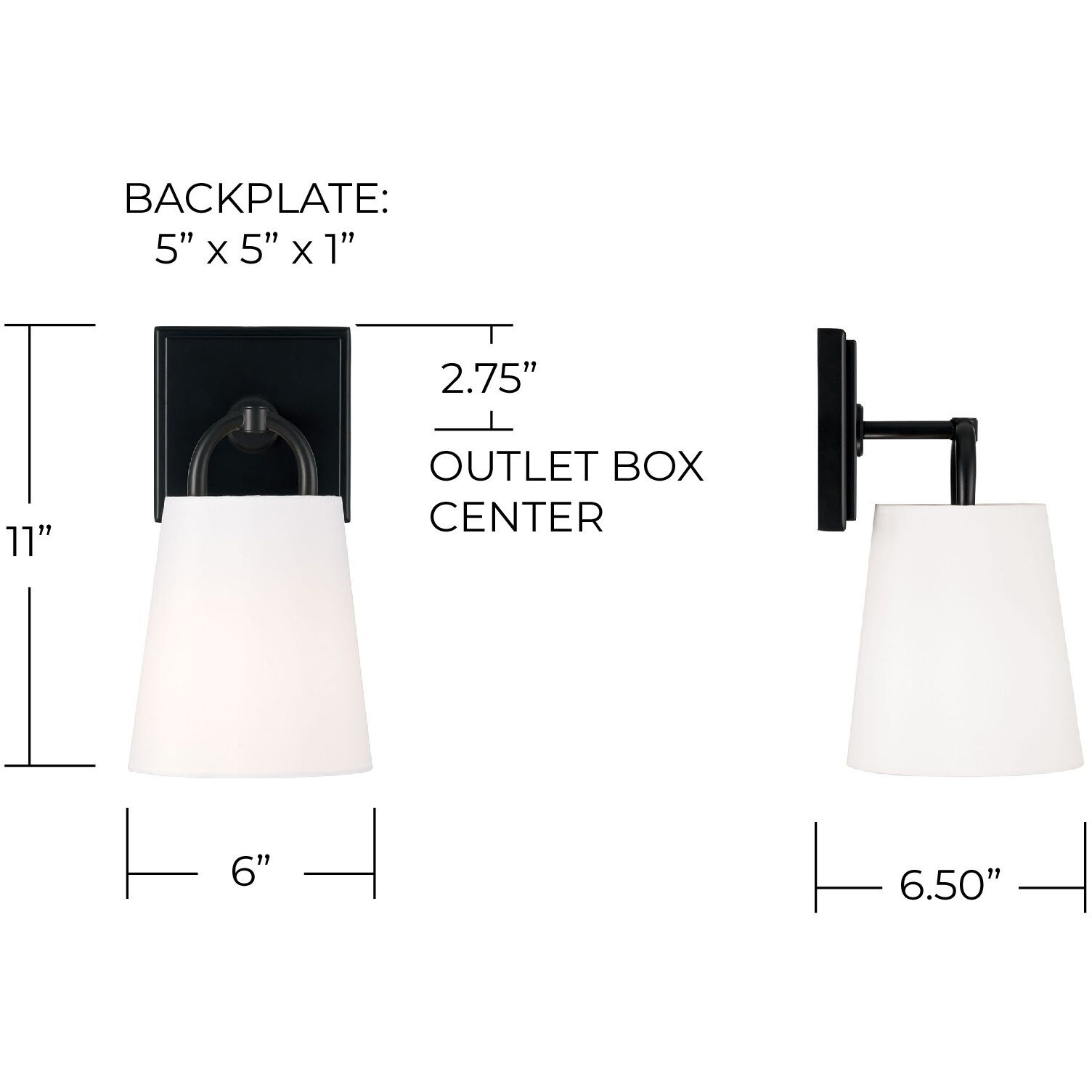 Brody 1 Light 6 inch Matte Black Sconce Wall Light