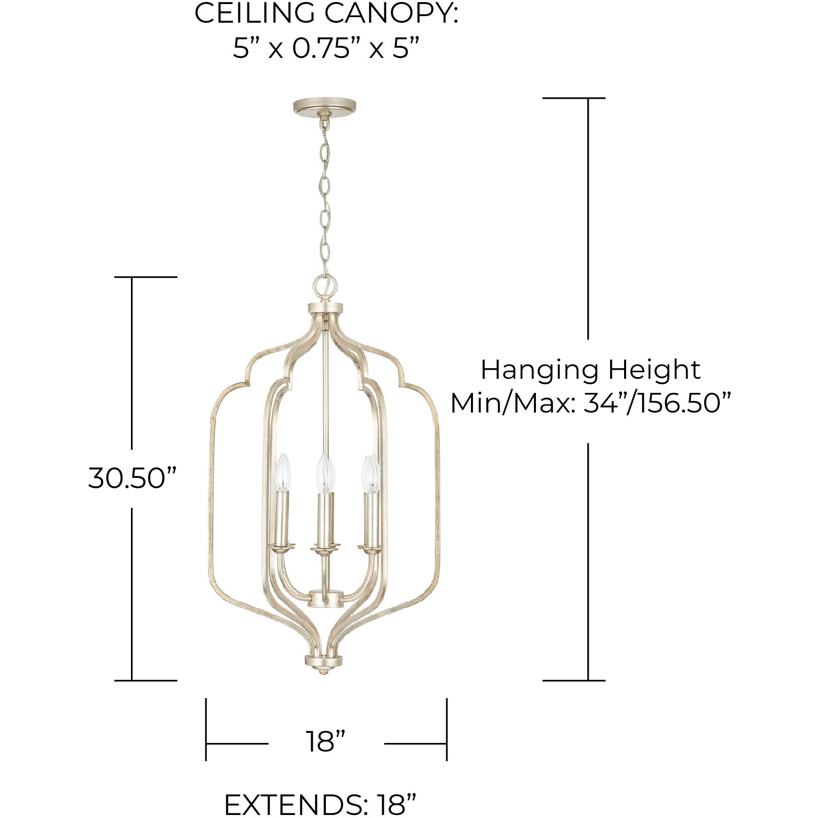 Ophelia 6 Light 18 inch Winter Gold Foyer Ceiling Light