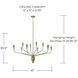 Palmer 10 Light 41 inch Antiqued Brass Chandelier Ceiling Light