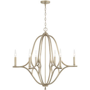 Claire 6 Light 32 inch Brushed Champagne Chandelier Ceiling Light