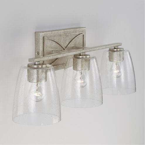 Sylvia 3 Light 24 inch Antique Silver Vanity Light Wall Light