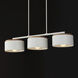 Liam 3 Light 46.5 inch Light Wood and White Linear Chandelier Ceiling Light