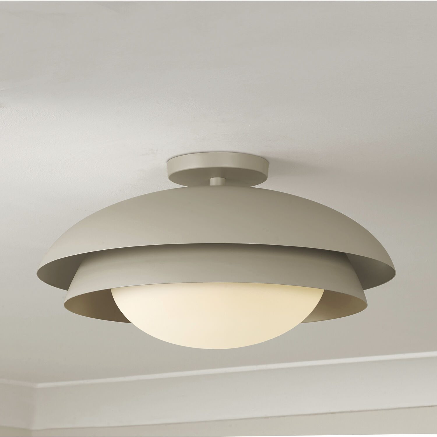 Jensen 1 Light 17.75 inch Taupe Semi-Flush Mount Ceiling Light
