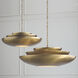 Gia 1 Light 21.5 inch Aged Brass Pendant Ceiling Light
