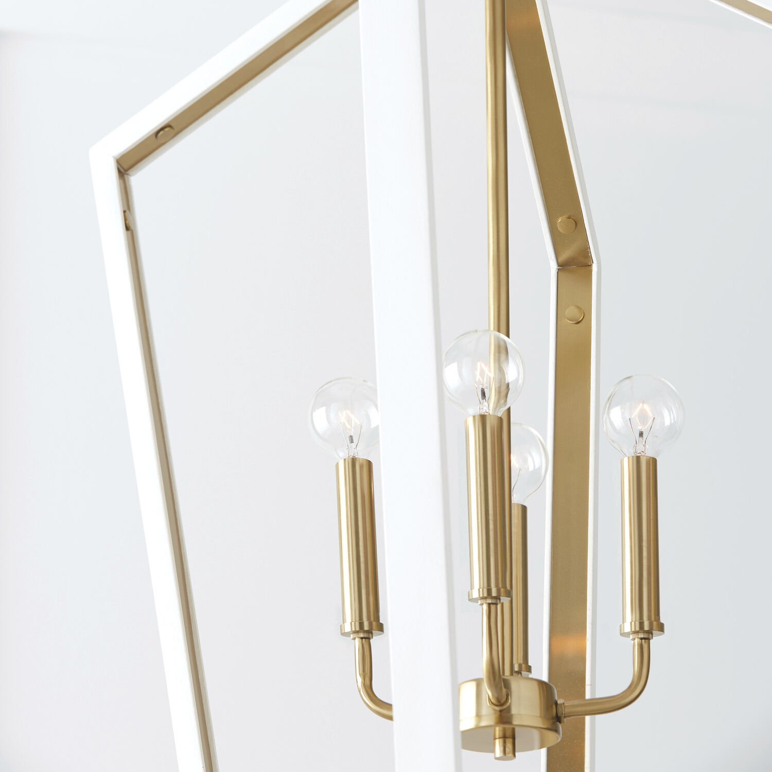 Maren 4 Light 20 inch Flat White and Matte Brass Pendant Ceiling Light
