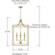 Abbie 4 Light 18 inch Aged Brass Foyer Light Ceiling Light