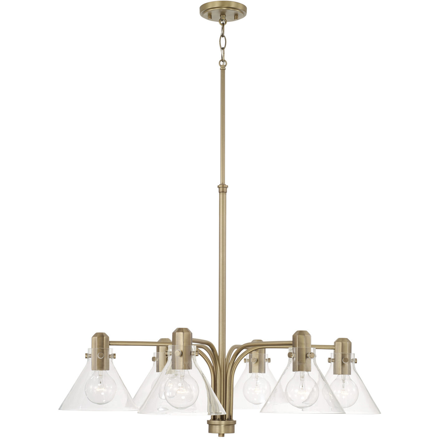 Greer 6 Light 33 inch Aged Brass Chandelier Ceiling Light