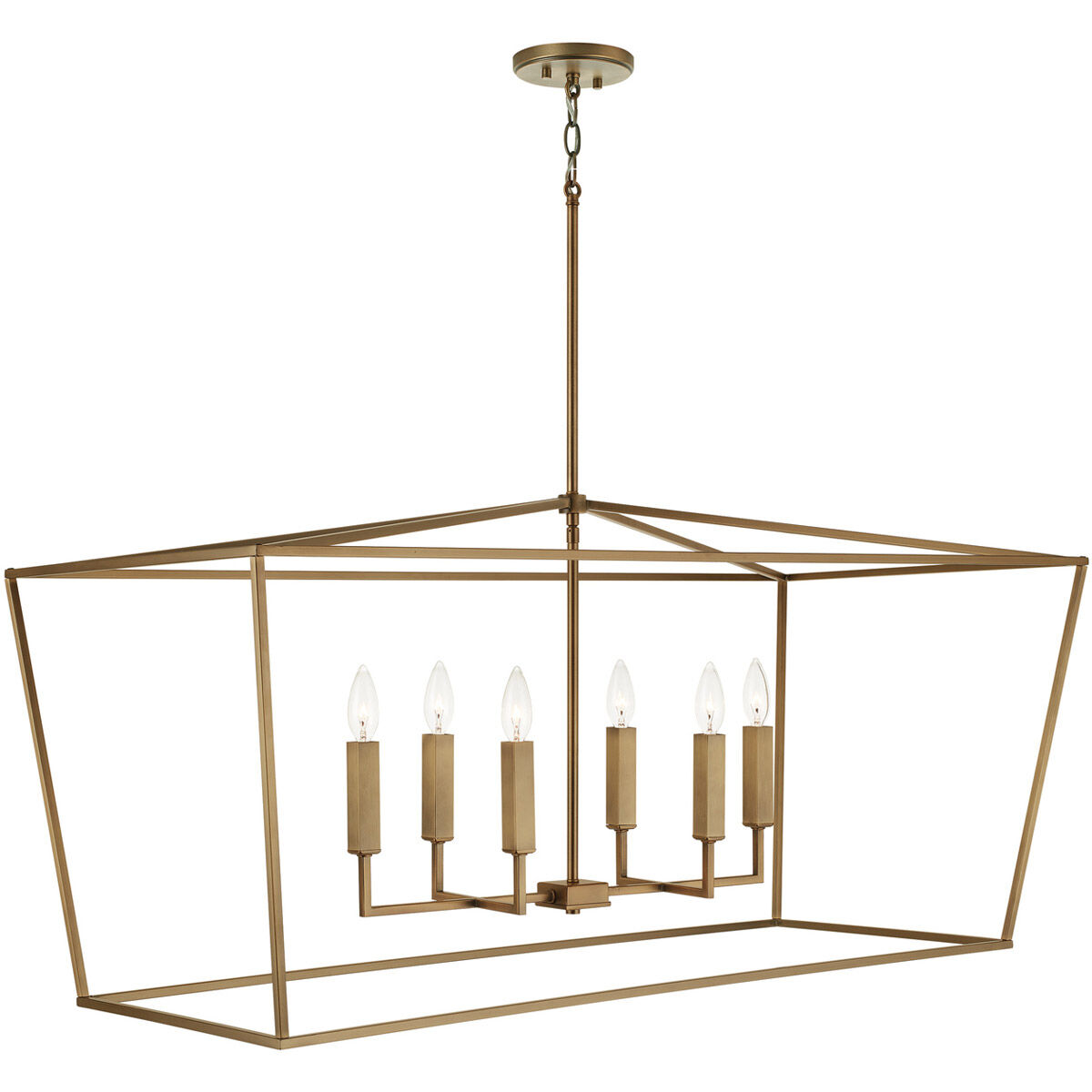 Thea 6 Light 42 inch Aged Brass Island Ceiling Light