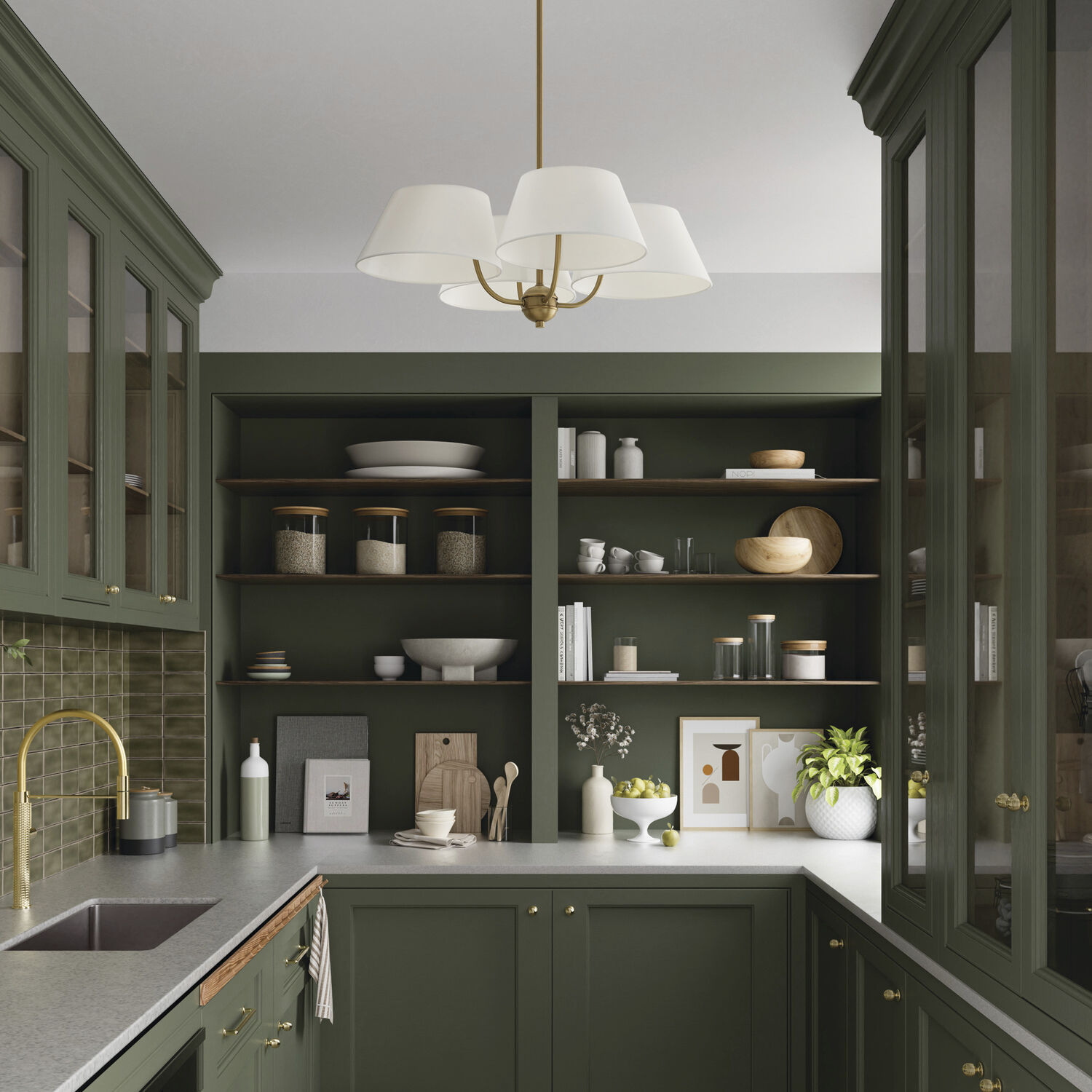 Welsley 4 Light 25.5 inch Aged Brass Chandelier Ceiling Light