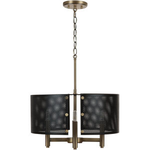 Dax 4 Light 18 inch Aged Brass and Black Pendant Ceiling Light