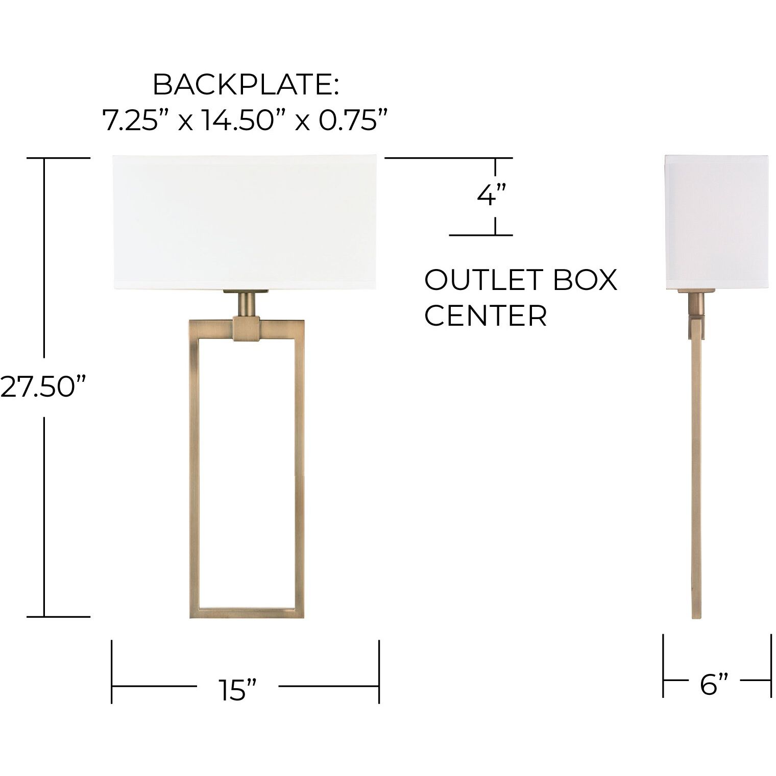 Lynden 2 Light 15 inch Aged Brass Sconce Wall Light