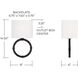 Ogden 1 Light 8 inch Brushed Black Iron Sconce Wall Light