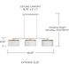 Liam 3 Light 46.5 inch Light Wood and White Linear Chandelier Ceiling Light
