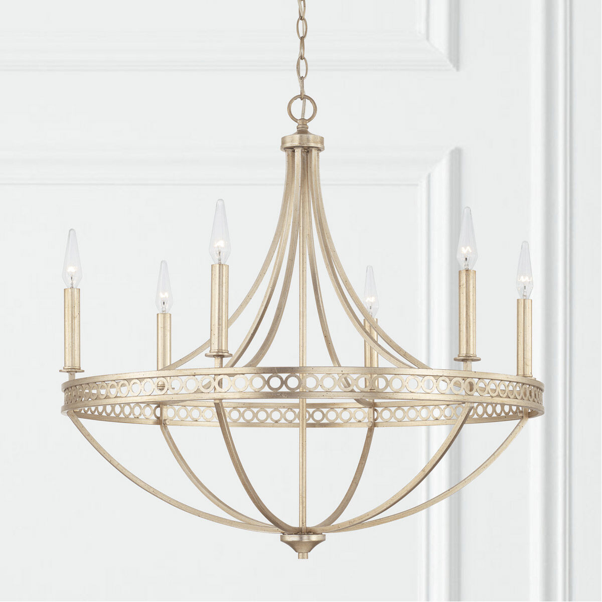 Isabella 6 Light 30 inch Winter Gold Chandelier Ceiling Light