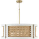 Lola 6 Light 30 inch Flat White and Matte Brass Chandelier Ceiling Light