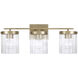 Vaughn 3 Light 23.25 inch Aged Brass Vanity Light Wall Light