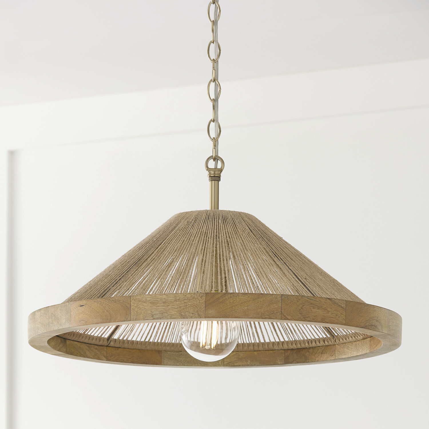 Maya 1 Light 19 inch Matte Brass Semi-Flush Ceiling Light, Convertible Dual Mount