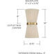 Cecilia 2 Light 8.75 inch Bleached Natural Rope and Patinaed Brass Sconce Wall Light