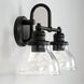 Baxter 2 Light 16 inch Matte Black Vanity Light Wall Light