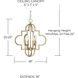 Ellis 4 Light 18 inch Brushed Gold Pendant Ceiling Light