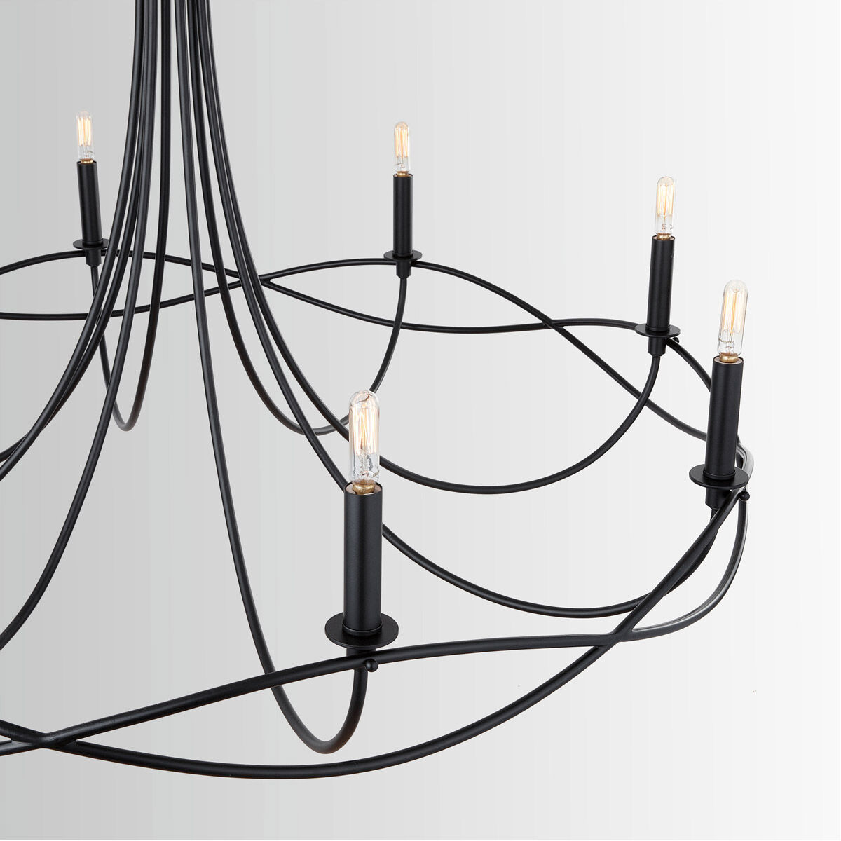 Sonnet 8 Light 45 inch Matte Black Chandelier Ceiling Light
