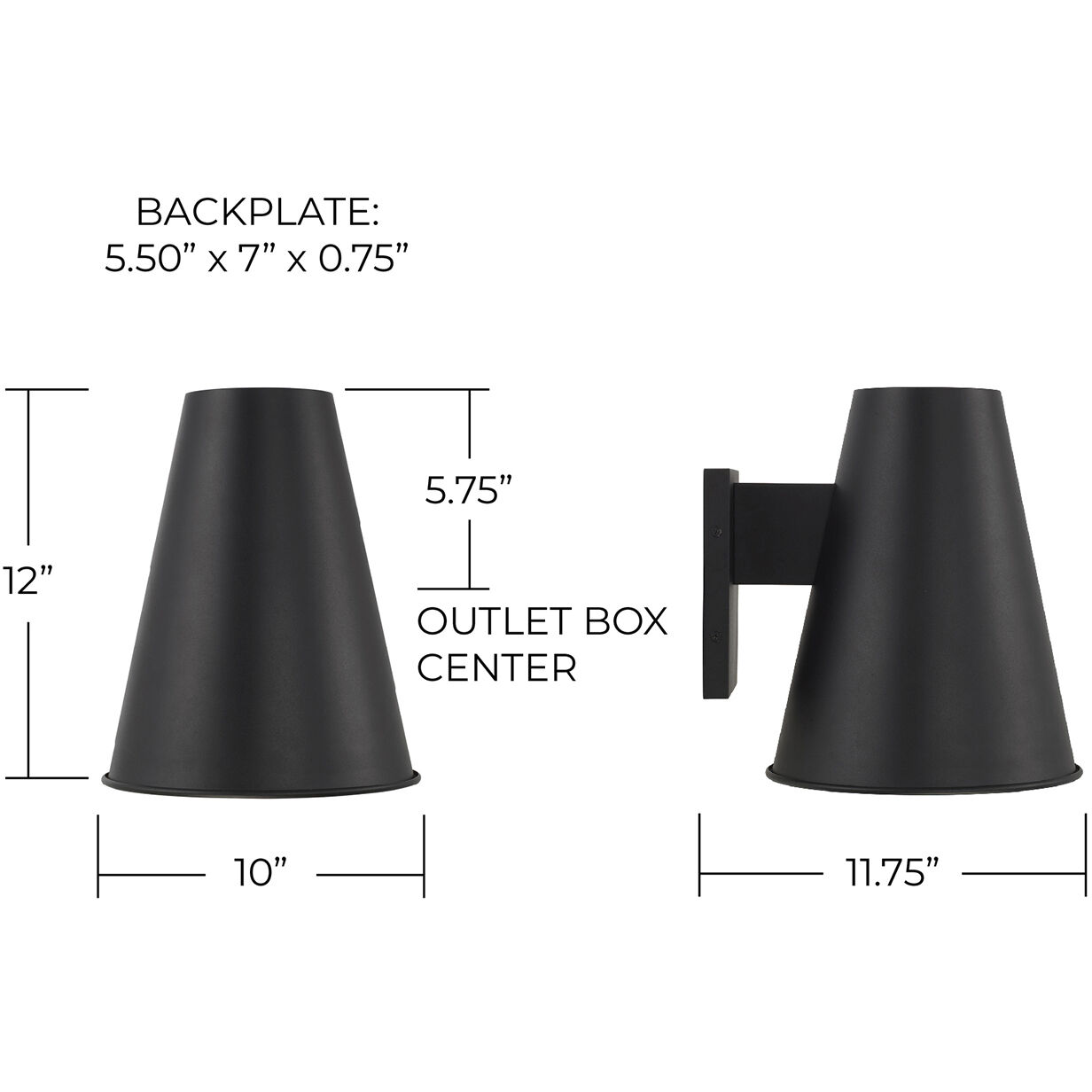 Yardley 1 Light 12 inch Black Outdoor Wall Lantern